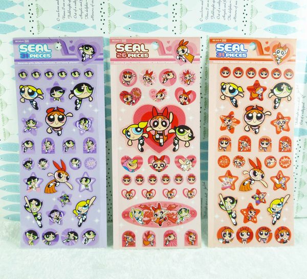 【震撼精品百貨】The Powerpuff Girls 小女警 貼紙 紫/粉/橘粉 【共3款】 震撼日式精品百貨