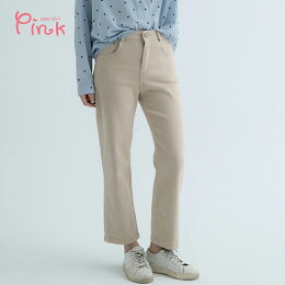 質感★Pink*簡約百搭九分褲(淺卡/咖啡)