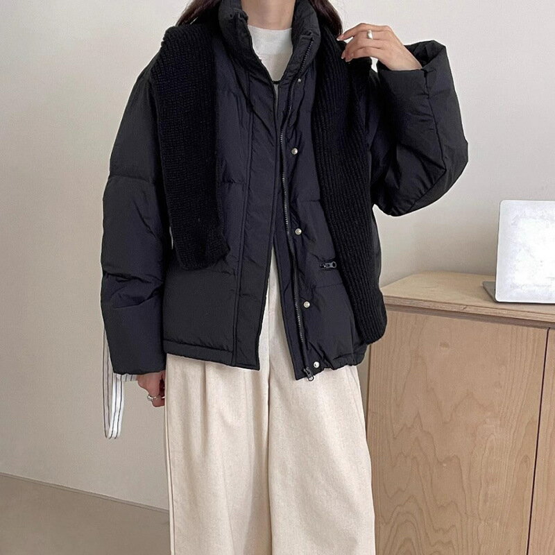 現貨+預購 真羽絨90%鴨絨羽絨外套-甜美立領可脫卸圍巾帽加厚麵包服女夾克7色74jx44【獨家進口】【米蘭精品】 6