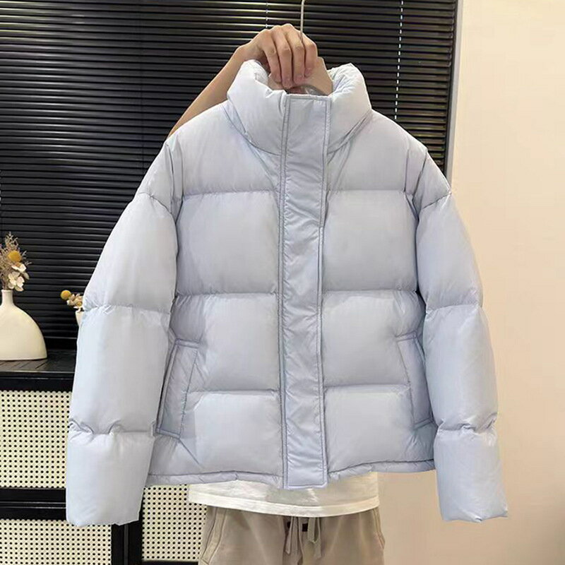 真羽絨90%鴨絨羽絨外套夾克-高品質短款加厚袋蓋立領休閒女夾克6色74jx50【米蘭精品】【獨家進口】