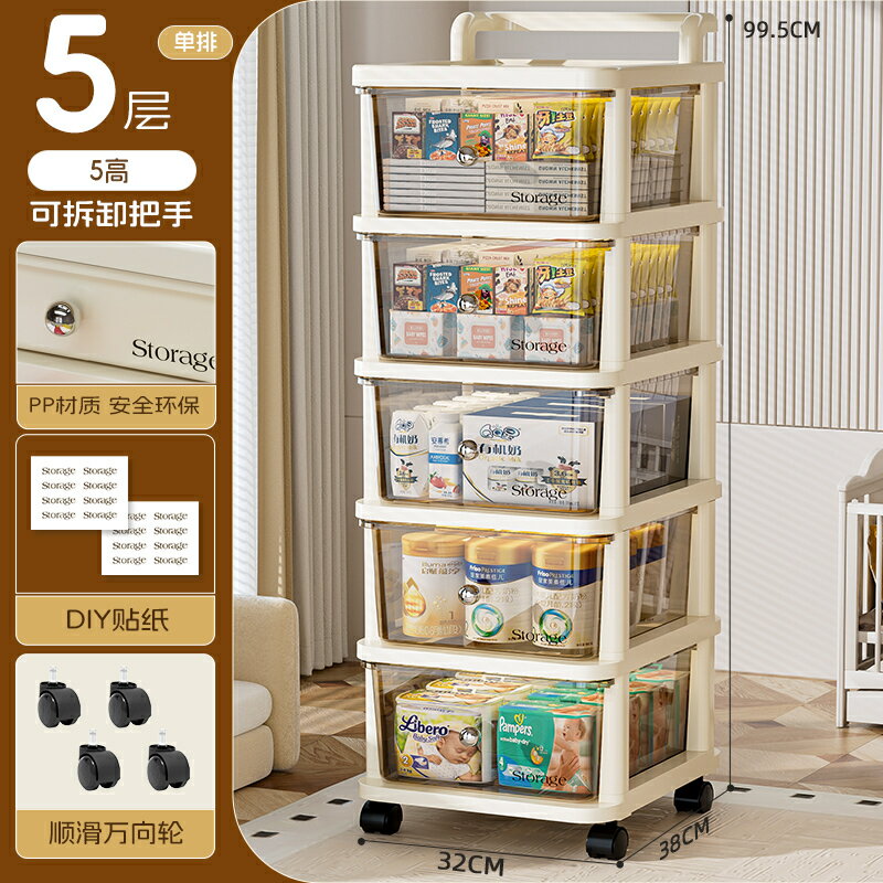 置物架抽屜式家用零食整理架客廳多層玩具儲物架可移動雜物收納架