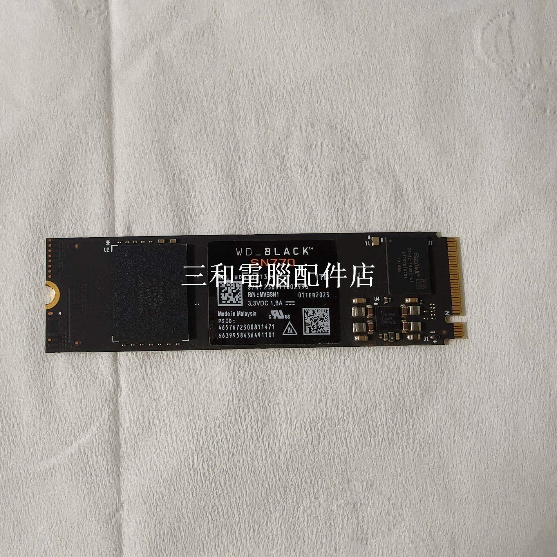 WD BLACK SN770 1TB M.2 NVMe SSD PCIe4.0 固態硬碟 健康度100% 通電時數短 無壞道 近全新 高效能 遊戲硬碟