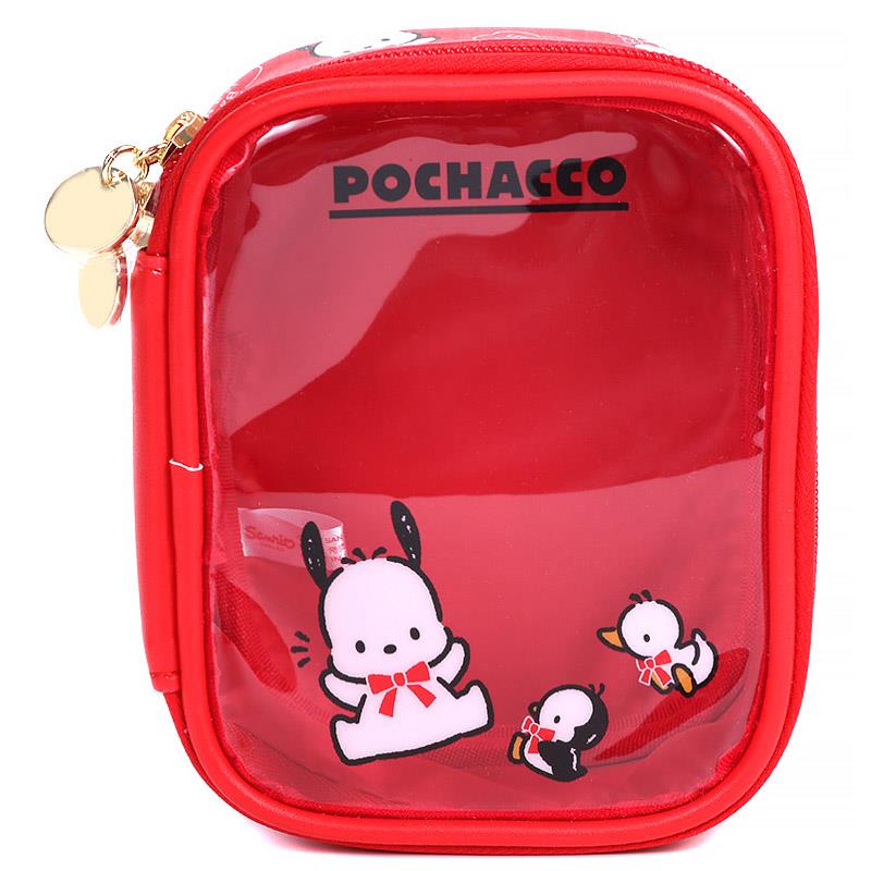 【震撼精品百貨】Pochacco 帕帢狗~日本SANRIO三麗鷗 帕帢狗35週年皮質視窗玩偶收納包*06120