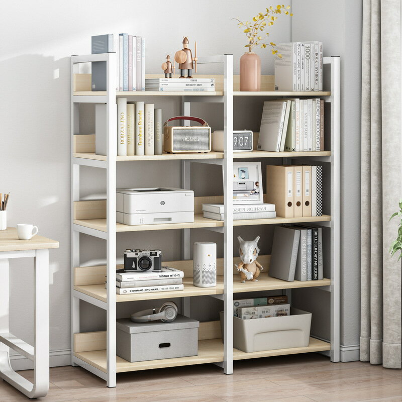 APP下單享點數9% 北歐書架落地置物架小型書柜鋼木簡約家用簡易客廳創意收納架子