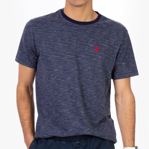 U.S. POLO ASSN. 素面T恤 短袖電繡 男裝 短T-Shirt 圓領上衣 U11438 藍色(現貨)