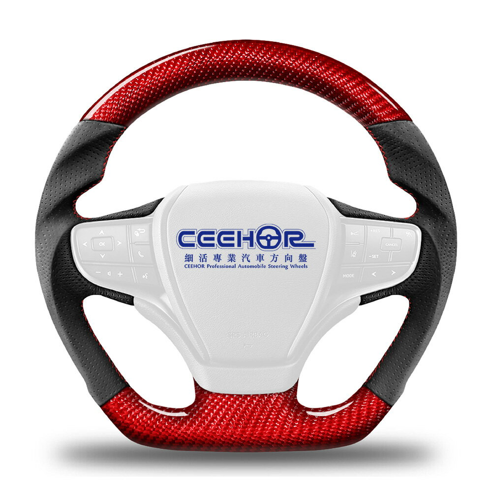 [細活方向盤] 紅色碳纖維款 ES LS UX LEXUS 凌志 變形蟲方向盤
