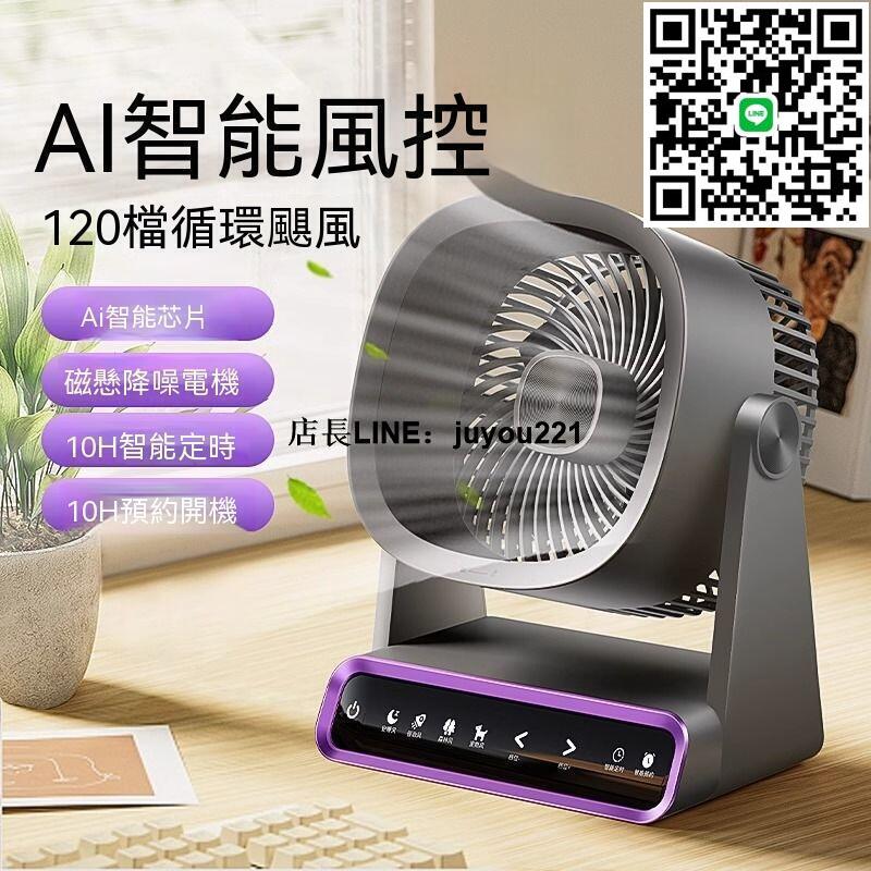 充電風扇 桌面扇 小風扇 宿舍風扇 風扇 桌扇 電風扇 電扇 AI數顯空氣循環扇家用電風扇辦公室臺式遙控電扇