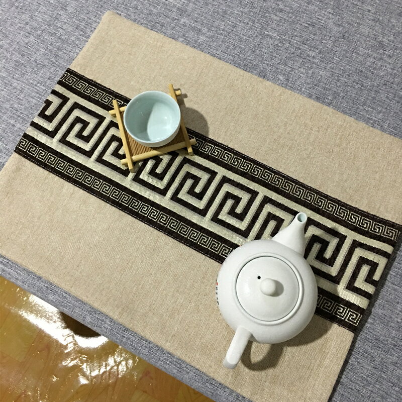 布藝餐墊隔熱墊棉麻餐桌墊防燙墊現代簡約茶桌盤墊長方形中式餐墊