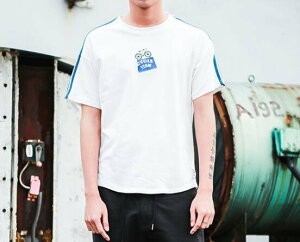 FINDSENSE MD 日系 潮 男 時尚 撞色 卡通自行車刺繡 短袖T恤 特色短T 學生T恤