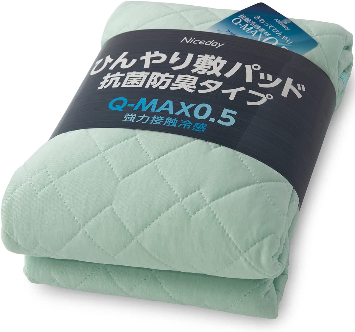 【日本代購】Niceday 涼爽 床墊 觸感清涼 Q-max0.542 可洗 褥墊 抗菌 防臭 雙面可用 淡綠