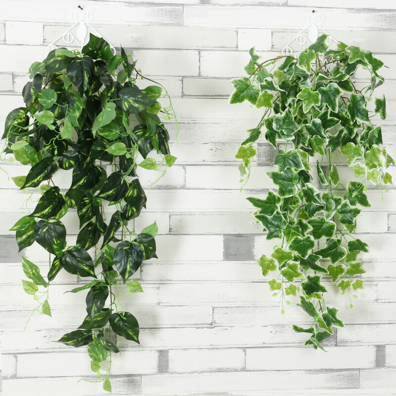 仿真綠蘿葉藤條假花陽臺客廳壁掛花藤裝飾綠植空調管塑料藤蔓植物