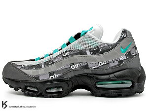 2018 日本 atmos 限定復刻 WE LOVE NIKE 企劃 AIR MAX 95 PRINT CLEAR JADE 灰綠色 鞋盒印刷 網布 前 後 氣墊 慢跑鞋 限量發售 (AQ0925-001) !