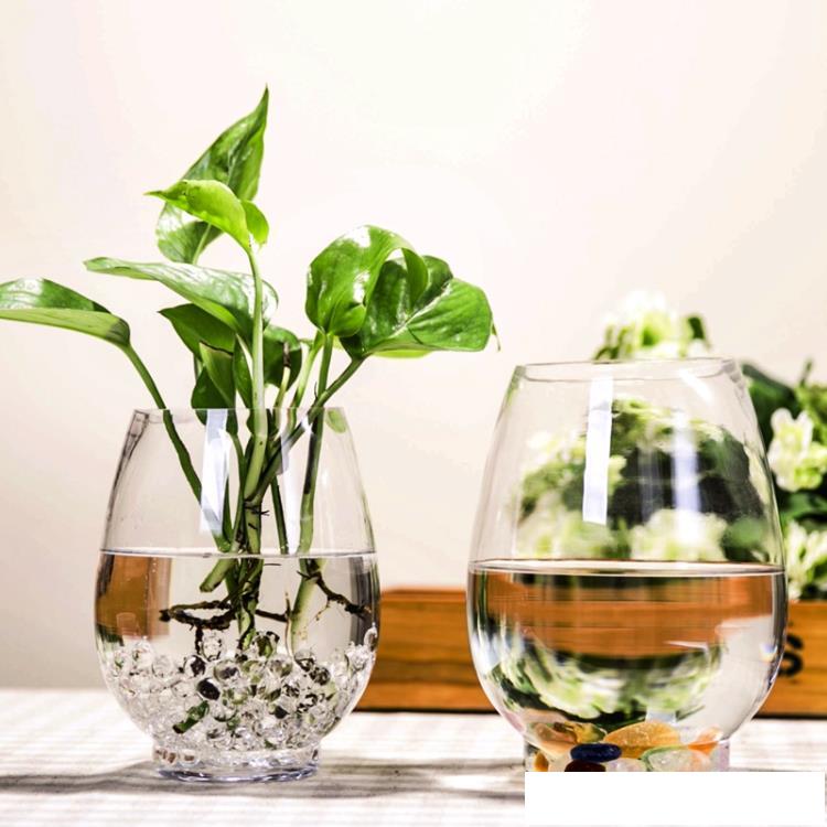 歐式創意恐龍蛋花瓶 透明玻璃花瓶 簡約水培綠蘿花卉植物玻璃器皿 名購居家