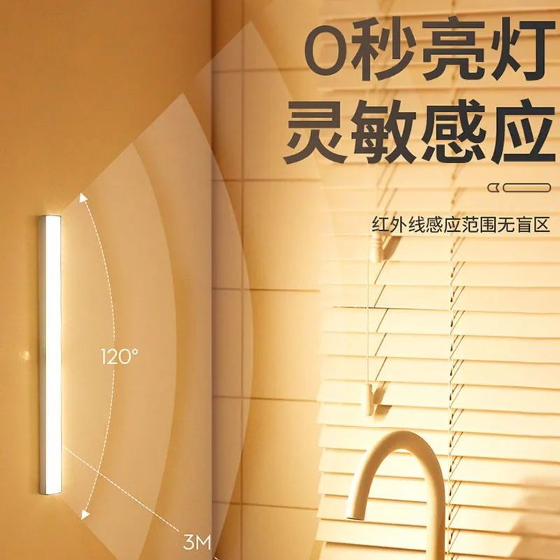 工廠現貨 【附發票】免運 鏡前燈 人體感應燈 智慧燈 感應燈 LED智慧人體感應燈帶無線充電磁吸感應燈人走燈滅夜用過道小夜燈特惠/快速出貨 開立發票 全館八折 h1031