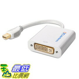 [o美國直購] Cable Matters 101002 轉接器 Mini DisplayPort to DVI Adapter 公對母轉換器 鍍金介面 白色 連接線 PP3