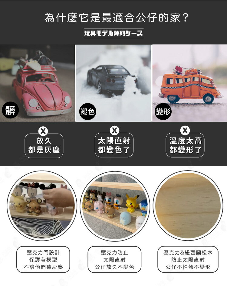 質感實木模型展示盒 公仔盒 防塵盒 置物盒 扭蛋娃娃公仔收納 收藏盒 多種尺寸 【AAA6310】 5