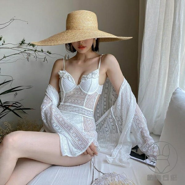 連身泳衣性感聚攏游泳衣女韓國泡溫泉泳裝【倪醬小鋪】