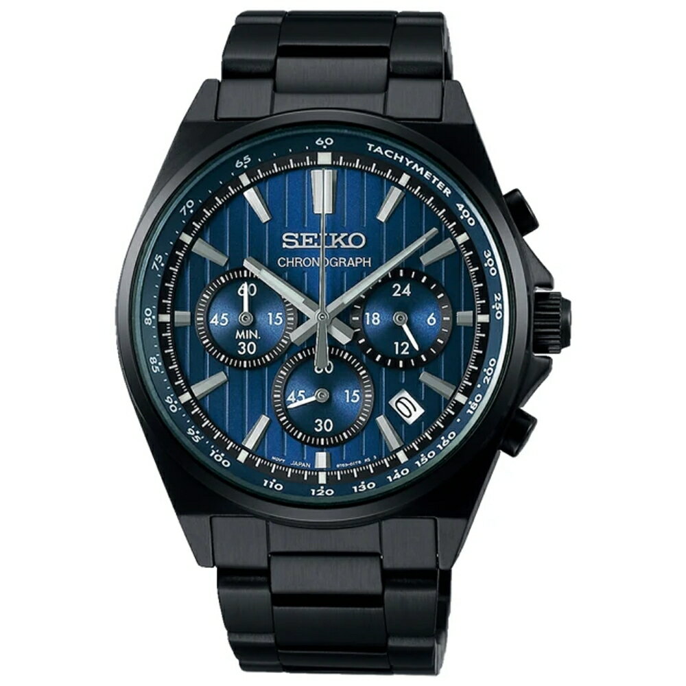 送禮首選★SEIKO精工 CS系列 條紋設計 三眼計時手錶 SBTR035J/8T63-01T0U SK005 附提袋【全館滿額折價★APP下單點數4倍送】線上購買享 實體門市同步服務