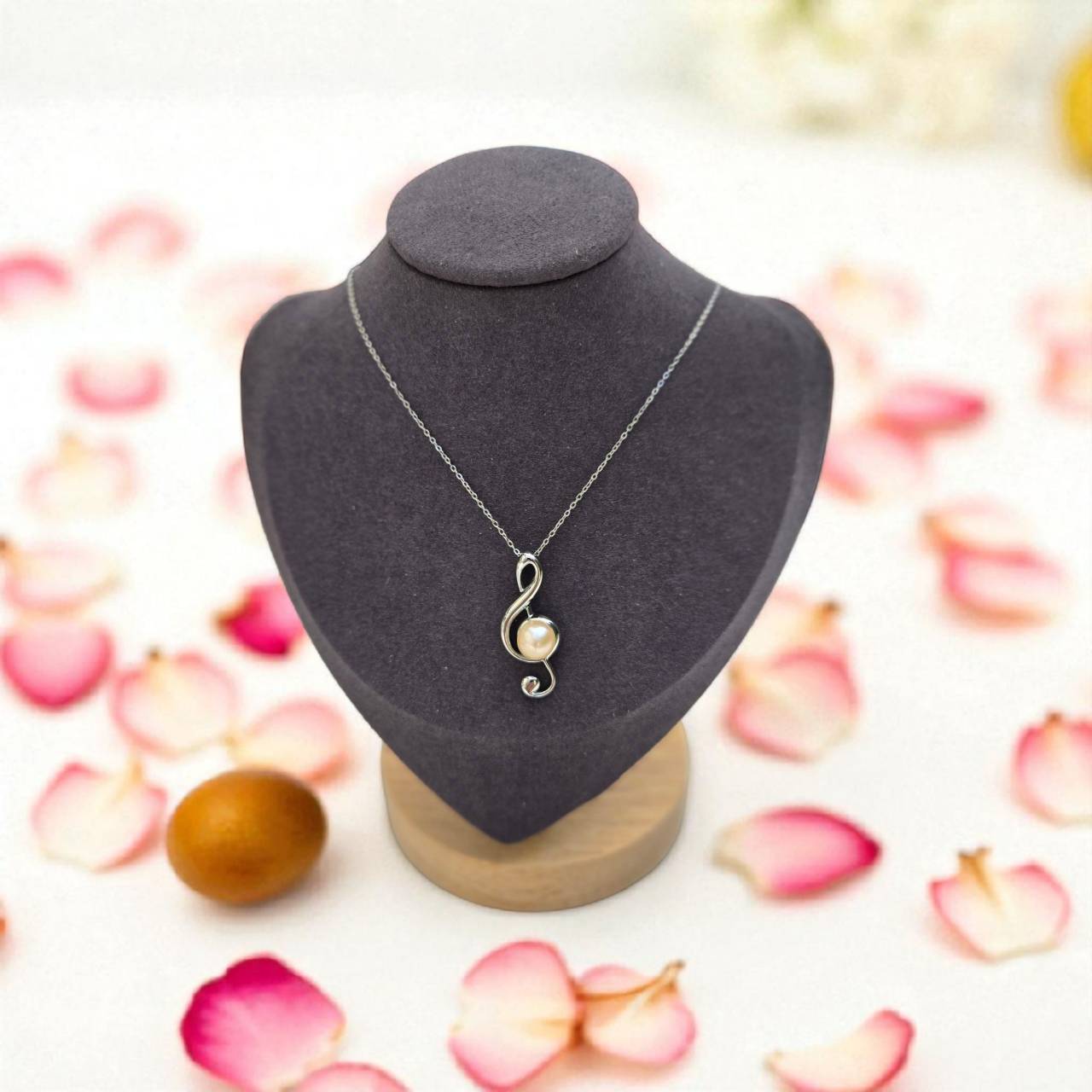 高音符記號單珍珠項鍊 0