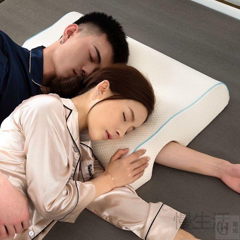 慢生活情侶枕頭一件式不壓手防壓麻手臂助睡眠記憶棉枕芯男友情侶枕雙人枕