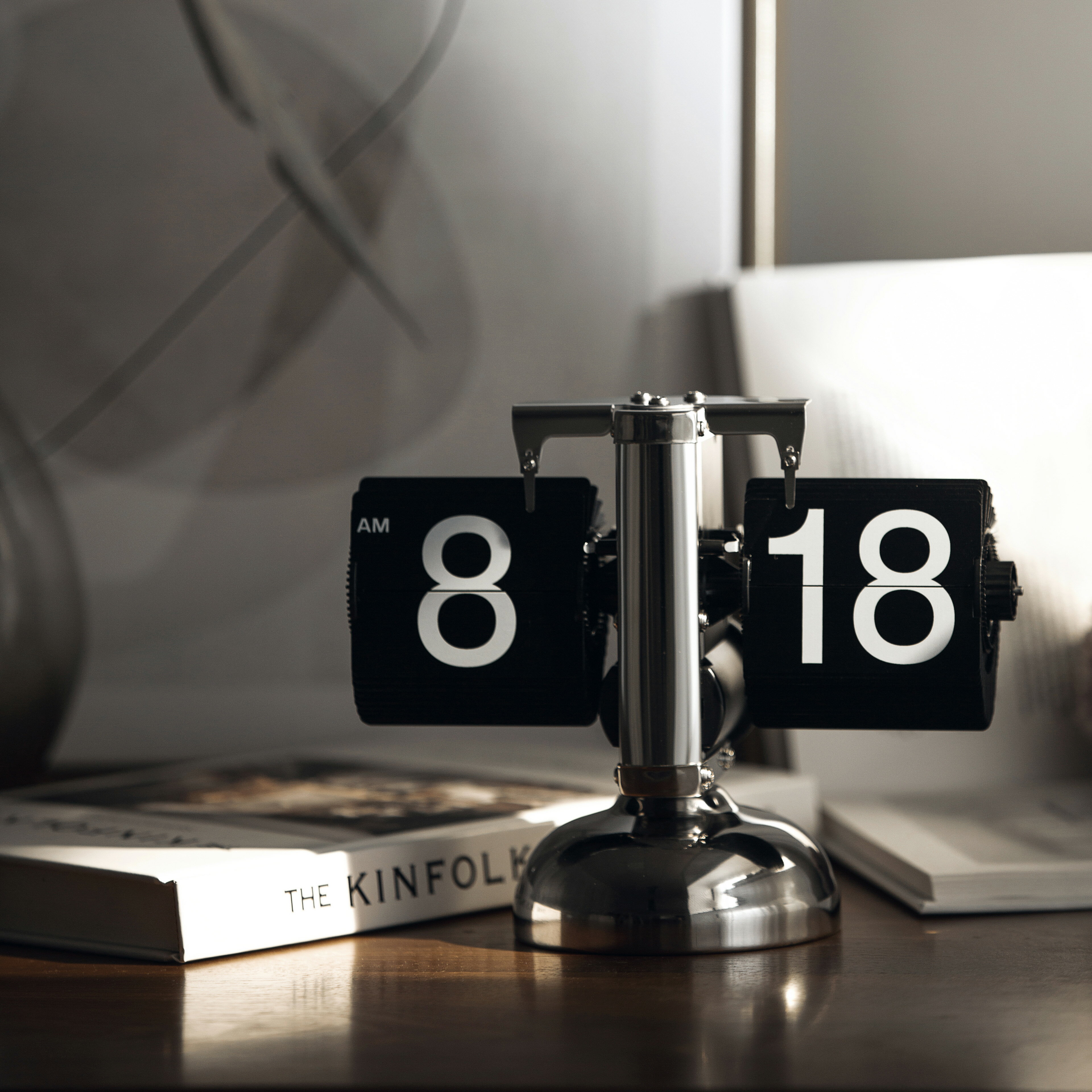 時鐘 鬧鐘 鐘錶 KisKim歐式創意個性臺式家用自動翻頁時鐘 桌面擺件書房家居座鐘 表 全館免運