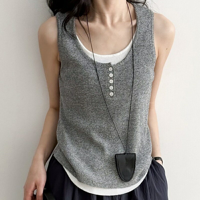 【米蘭精品】現貨+預購 無袖背心短版上衣削肩背心美式休閒女裝-百搭通勤坦克背心女上衣4色74ma82