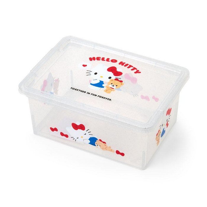 【震撼精品百貨】Hello Kitty 凱蒂貓~日本三麗鷗SANRIO KITTY透明拿蓋收納箱S-2025新生活*72227
