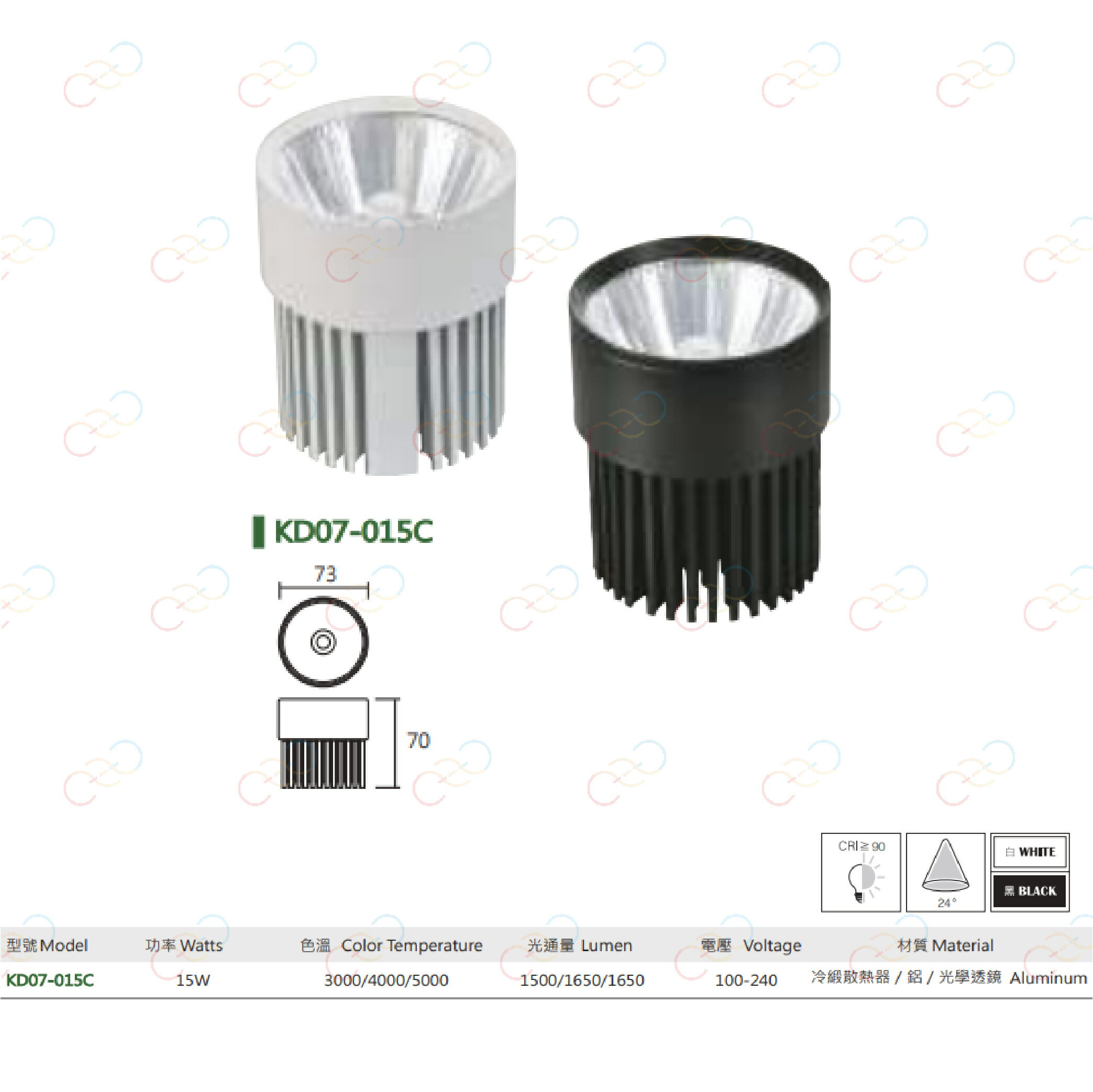 KAOS LED AR70 COB 燈泡 15W 投射燈泡 盒燈 聚光燈泡 高氏 (A Light) 2