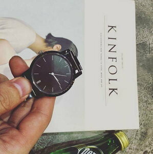 金典 全鋼 黑色 手錶 鋼錶 韓國 全素面 手錶 潮流暗黑 錶 非G SHOCK