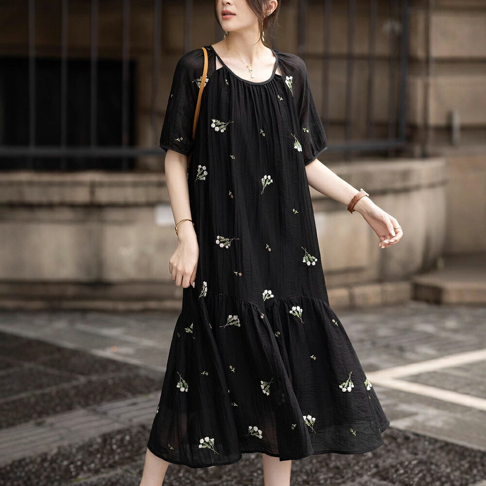 ＊ORead＊法式時尚簡約連身裙(黑色S~4XL)