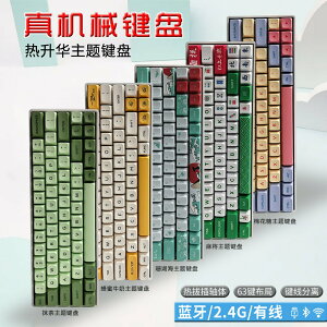 迷你63鍵盤 RGB熱插拔機械鍵盤熱升華藍牙無線客製化鍵帽三模鍵盤4016