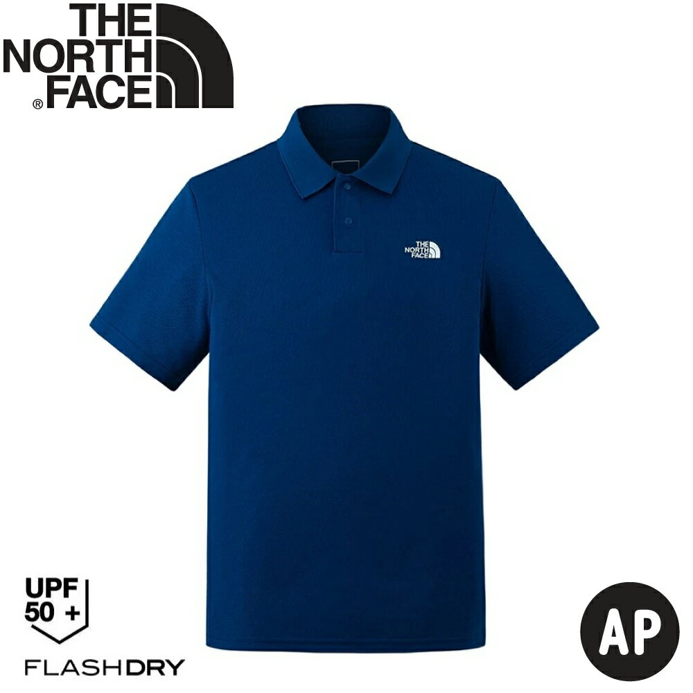 【The North Face 男 快乾排汗短袖POLO衫AP《淡雅藍》】7WD2/登山/短T/排汗衫/抗UV