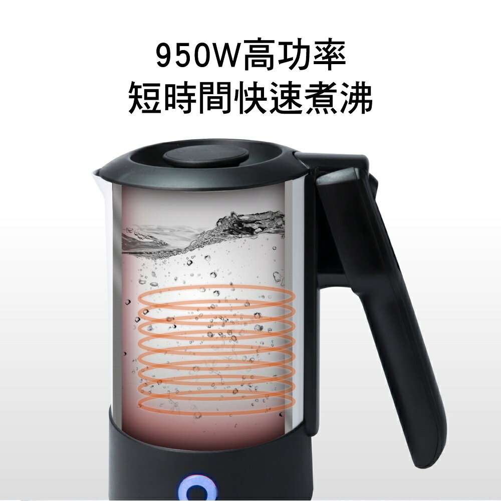 【KINYO】0.6L雙電壓旅行快煮壼(AS-HP70) 110V 220V雙電壓 950W高功率 | 旅行 防疫 4