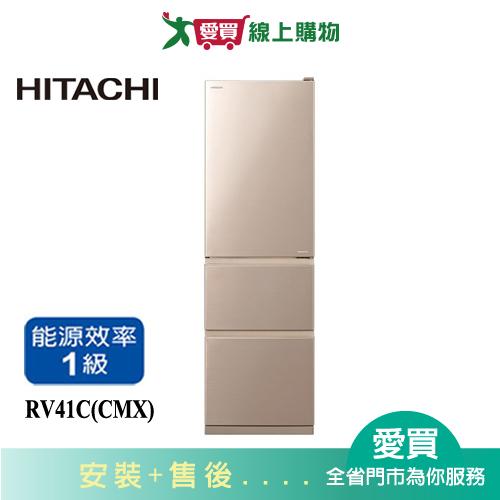 HITACHI日立394L三門Solfege鋼板變頻冰箱RV41C(CMX)_含配送+安裝【愛買】