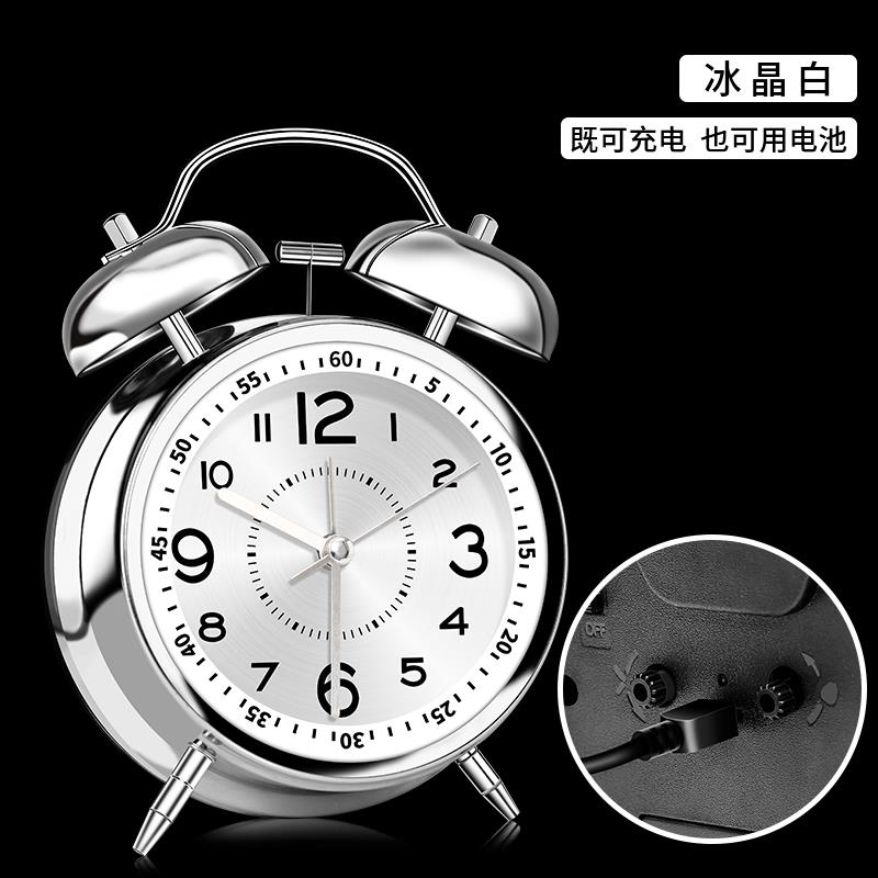 桌面鬧鐘 鬧鐘2021新款學生用強力叫醒男女孩專用起床神器小鬧鈴靜音充電款【MJ20041】