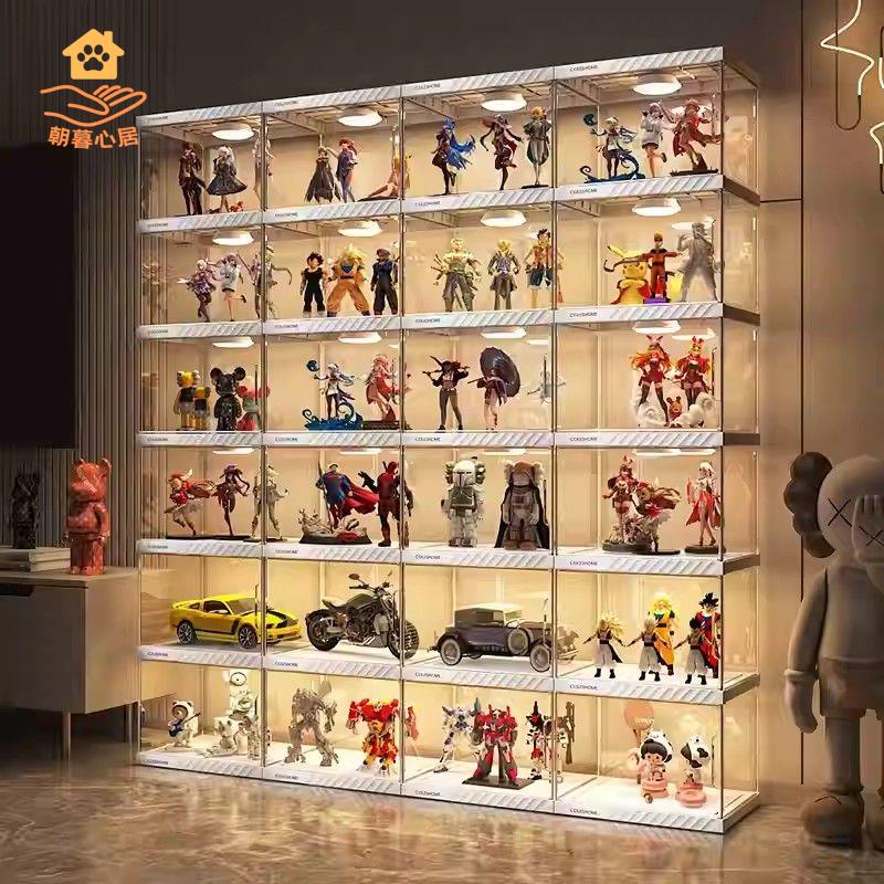 免運 手辦展示架 收納櫃 展示櫃 展示盒 手辦展示櫃玩具收納盒積木高達蔻絲適用樂高仿亞克力透明模型架子 工廠直銷syqh