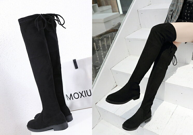 大尺碼女鞋 女神瘦腿款 絨面過膝靴 長筒靴 長靴 馬靴 大尺碼長靴 35~43碼 加大筒圍 過膝靴 【櫻桃嚴選】 2