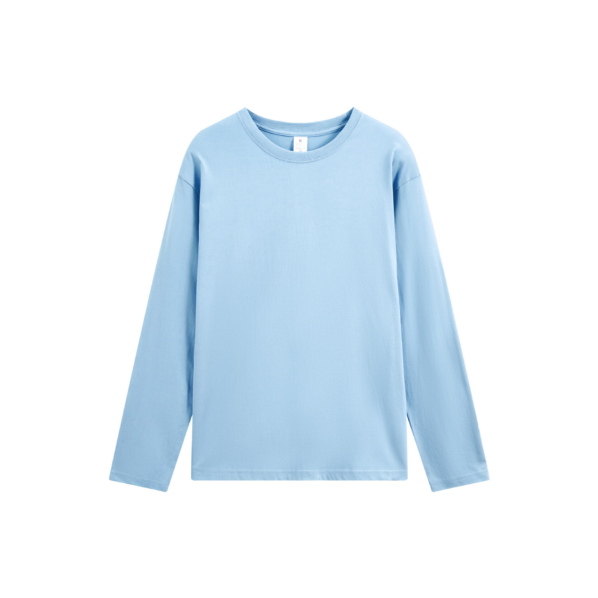 【喜挖】220g簡約內搭內搭衫女秋長袖純棉正肩T恤男圓領純色情侶衣服 0