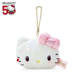 【震撼精品百貨】Hello Kitty 凱蒂貓~日本Sanrio三麗鷗 KITTY絨毛造型票卡零錢包 (50週年)*56449