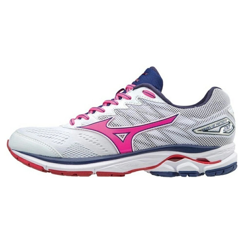 Mizuno WAVE RIDER 20 女鞋 慢跑 馬拉松 輕量 透氣 白 粉 【運動世界】 J1GD170366