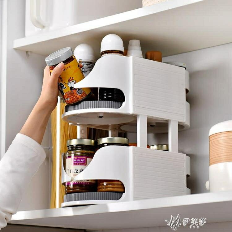 可旋轉調味瓶架多功能置物架多層廚房浴室收納架調料架雙層轉YYS 快速出貨