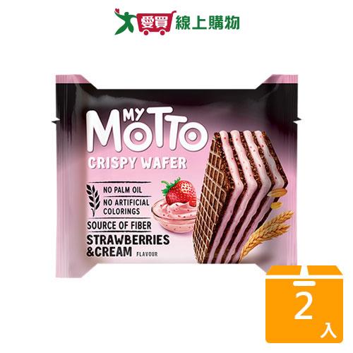 My Motto歐式草莓風味威化餅30G【兩入組】【愛買】