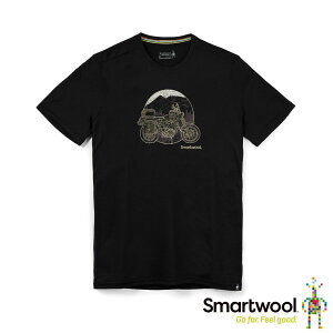 【【蘋果戶外】】Smartwool SW016568 001 黑 Merino Sport 150 男款 美麗諾羊毛T恤 野性摩托車 塗鴉TEE 短T 短袖
