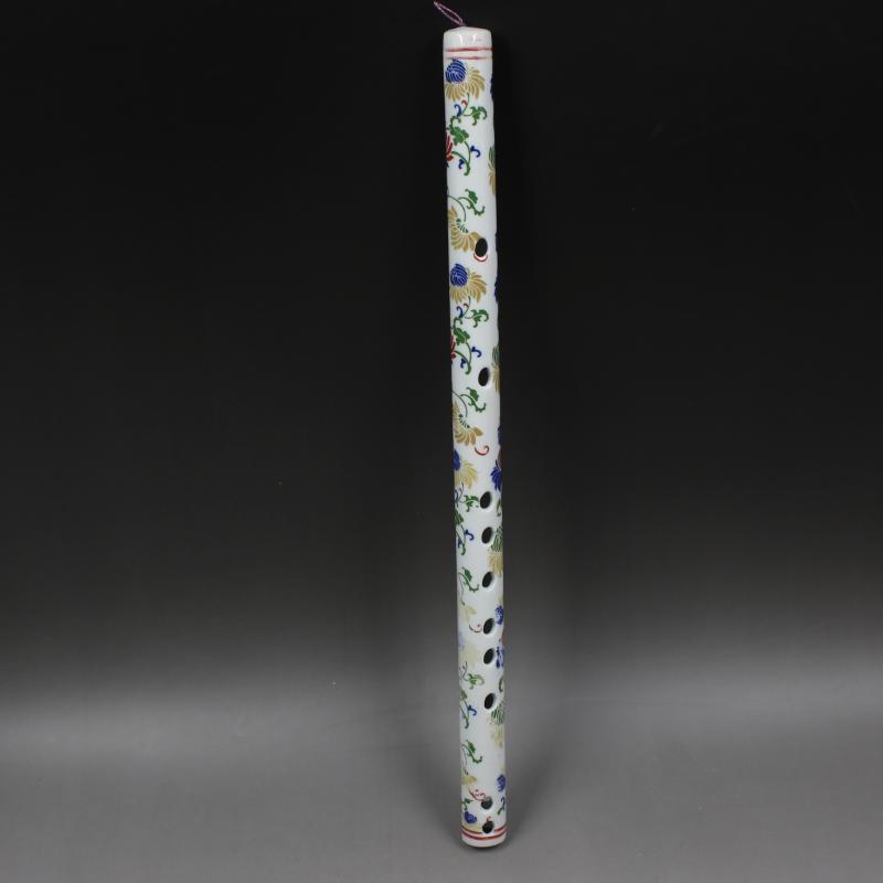 清同治年制青花鬥彩樂器吹笛仿古工藝瓷器樂器家居擺件古玩收藏1入