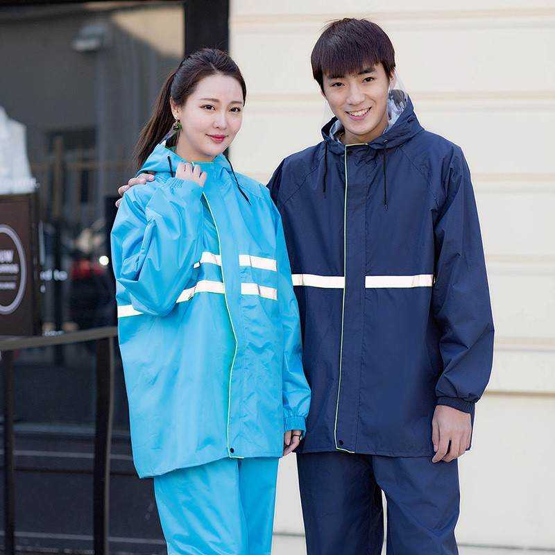 雨衣 兩件式雨衣 分體式雨衣 摩托車電動車分體雨衣雨褲套裝 男女防水兩件式加厚雨衣『ZW1107』