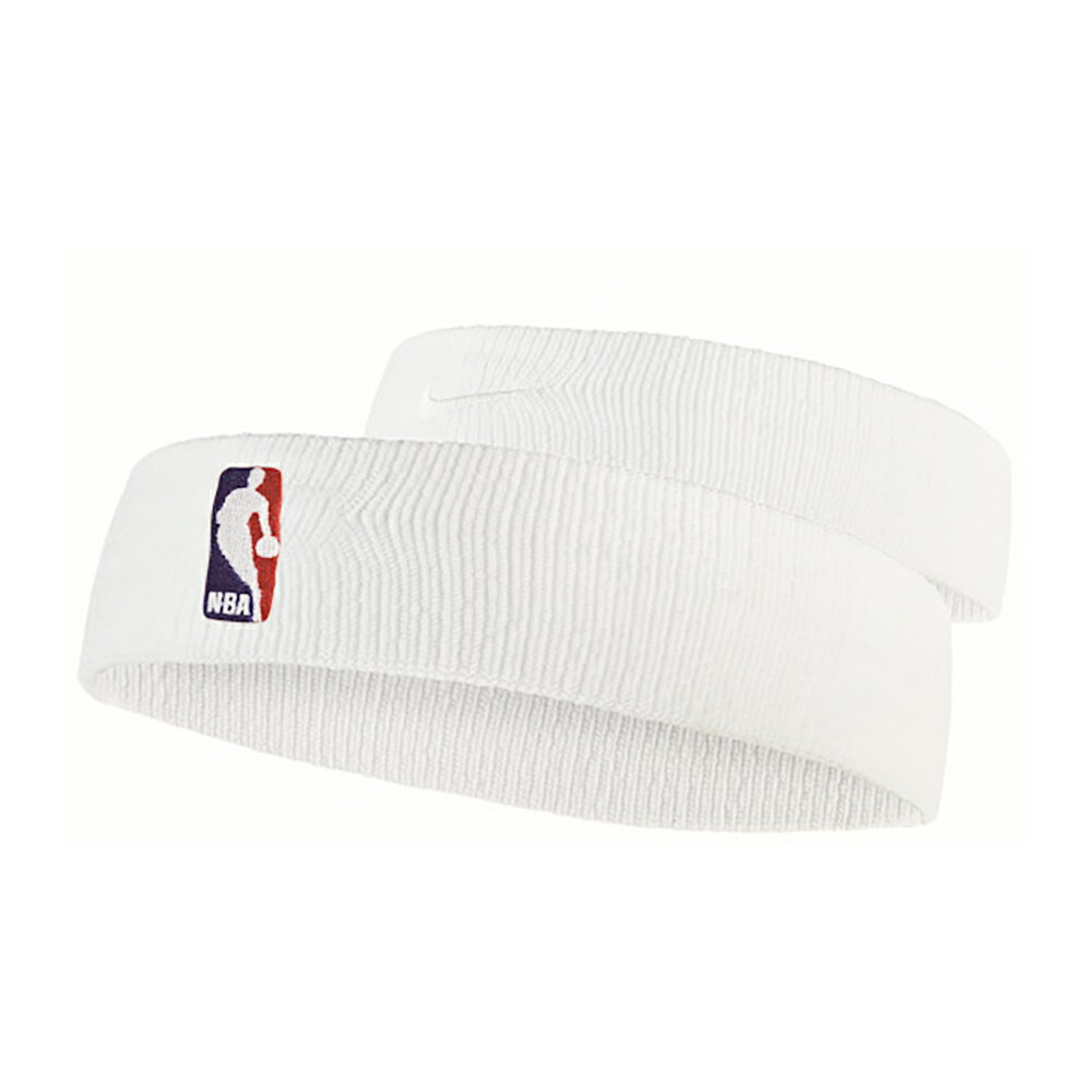 【NIKE耐吉】NBA白色頭帶 運動止汗帶 彈性頭巾 籃球棒球慢跑有氧瑜珈羽球網球皆適用(NKN02100OS / AC9681100)