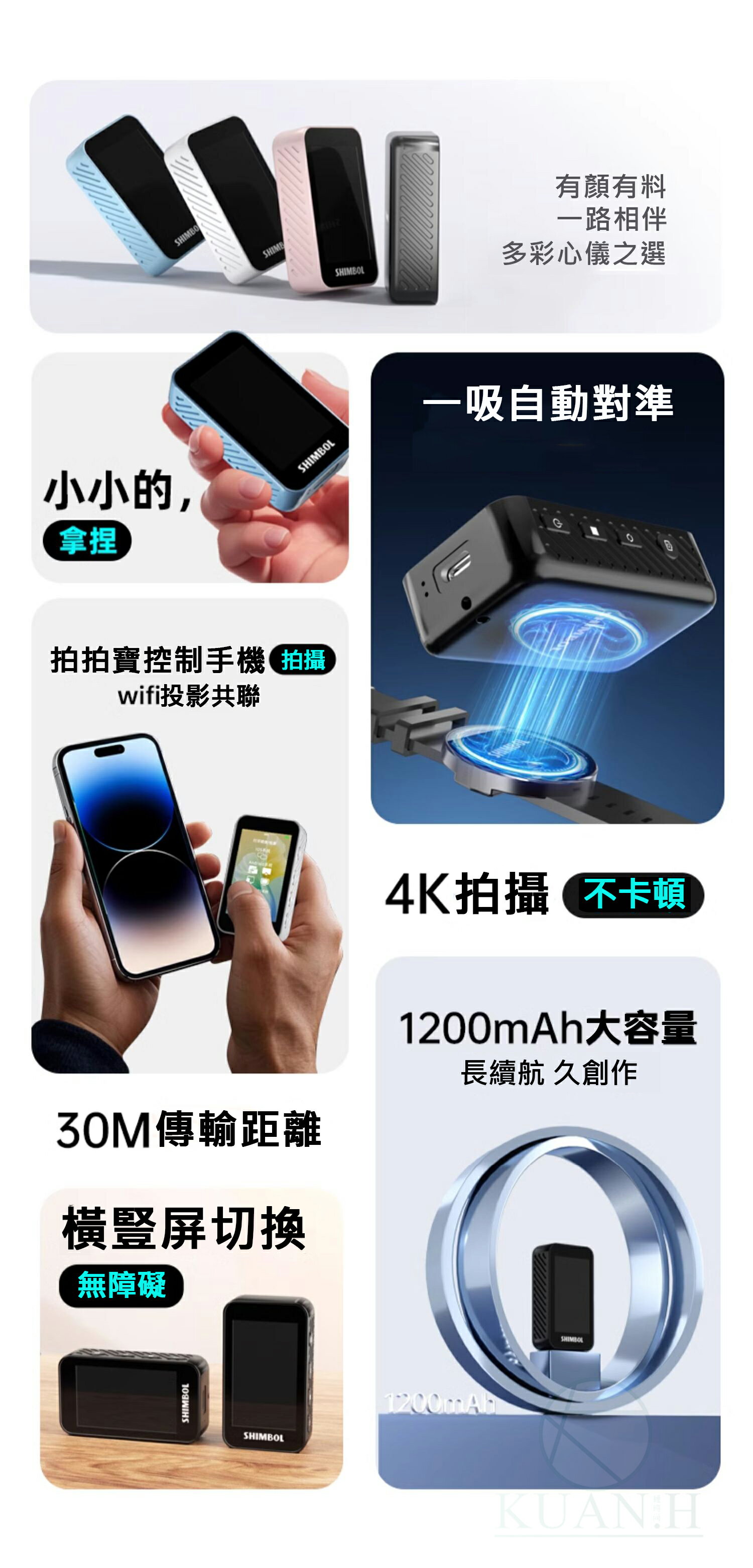 SHIMBOL CP5 mini 視澎 拍拍寶 自拍顯示螢幕 手機後置攝像頭自拍 拍攝拍照輔助神器 監視取景器 無線螢幕｜領券最高折$220 2