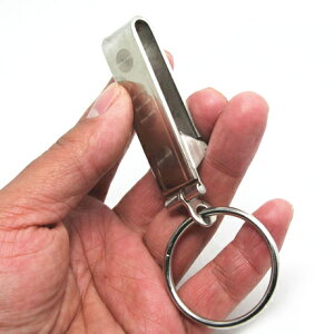 手工坊 創意不銹鋼彈掛鑰匙扣帶鋼圈DIY純手工純鋼鑰匙掛扣環鏈