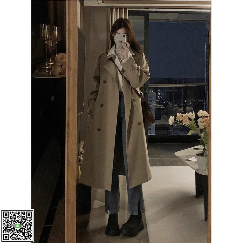 新款小香風氣質風衣外套女秋冬中長款小個子寬松高階感chic大衣女-UM.有米家居