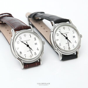 范倫鐵諾˙古柏 簡約數字皮革手錶 柒彩年代【NEV60】原廠公司貨